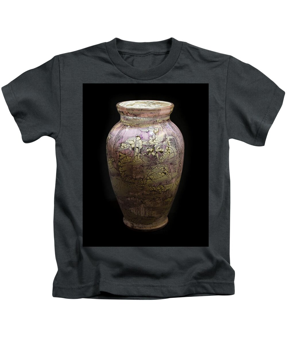 Glass. Violet Kids T-Shirt featuring the glass art Violet Vase by Christopher Schranck
