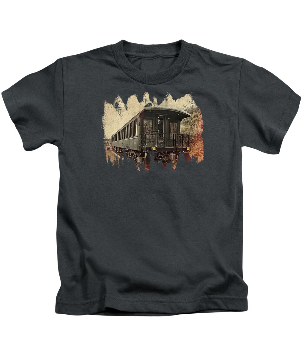 Raiload Kids T-Shirt featuring the photograph Virginia City Pullman Car by Thom Zehrfeld