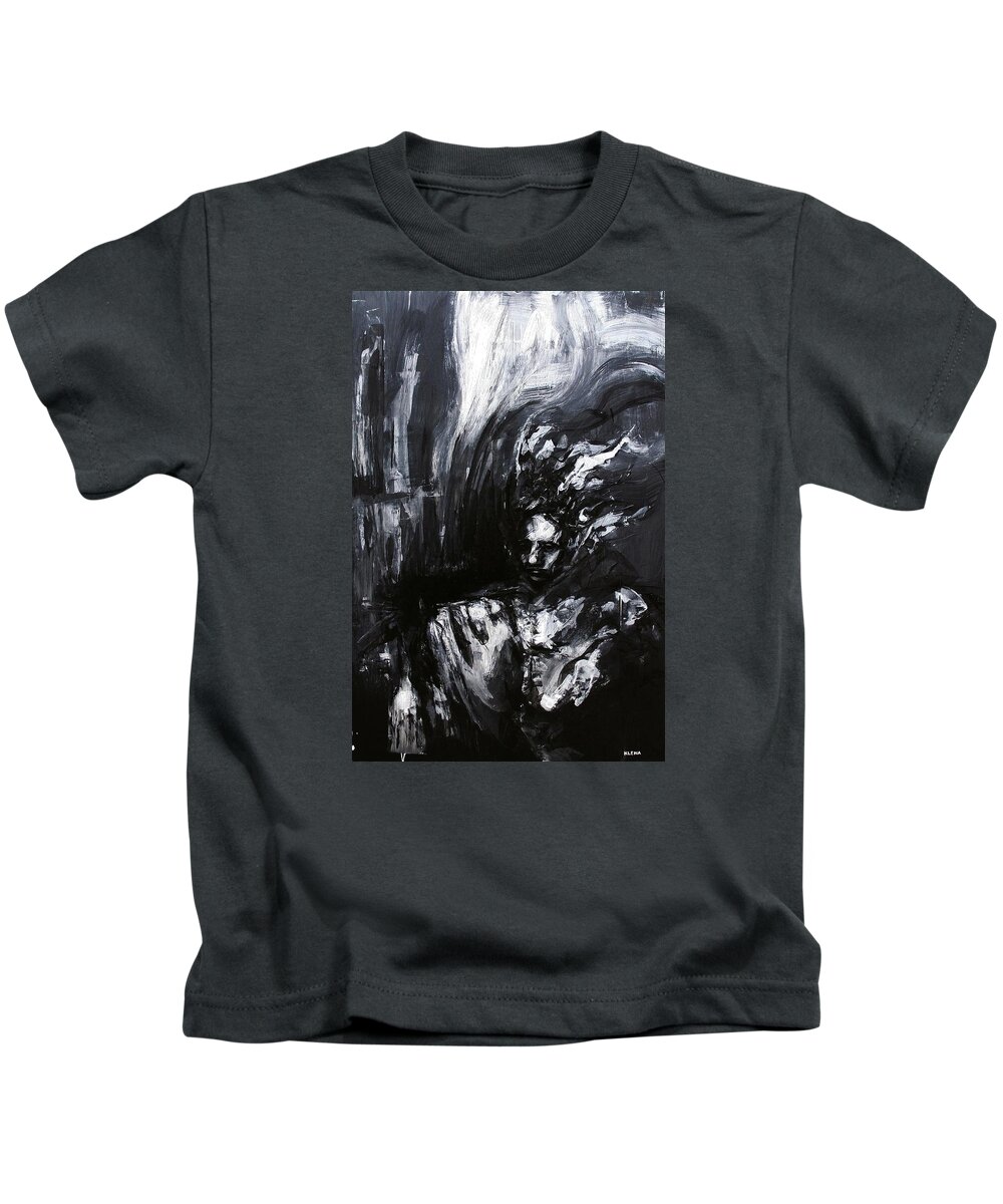 Voyeur Kids T-Shirt featuring the painting Voyeur at the Orgy by Jeff Klena