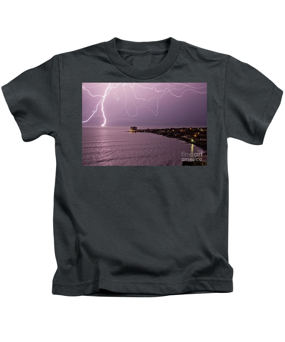 Weather Kids T-Shirt featuring the photograph Walking on Water by Bob Hislop