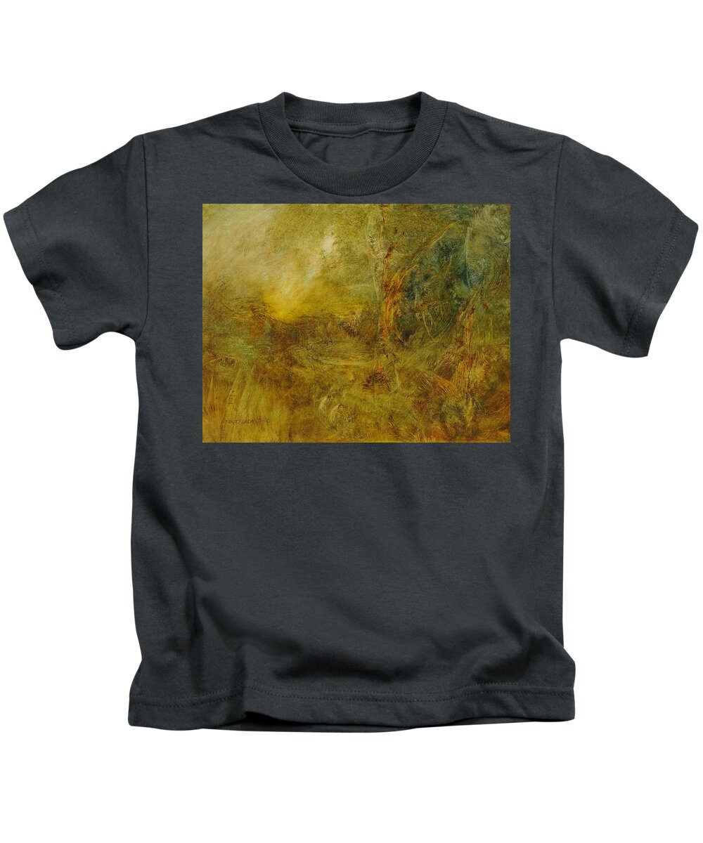 Warm Earth Kids T-Shirt featuring the painting Warm Earth 72 by David Ladmore