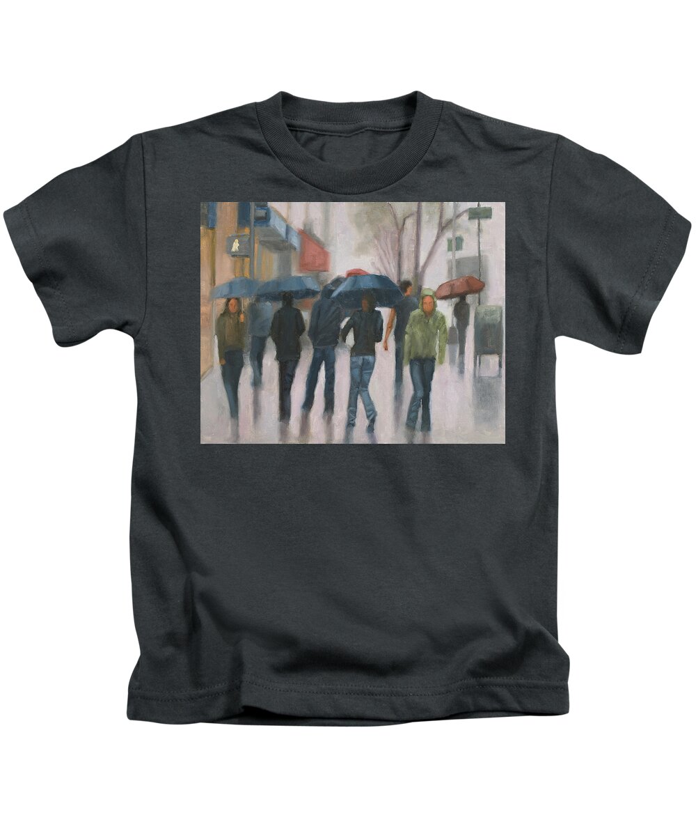 Rain Kids T-Shirt featuring the painting Wash Out by Tate Hamilton