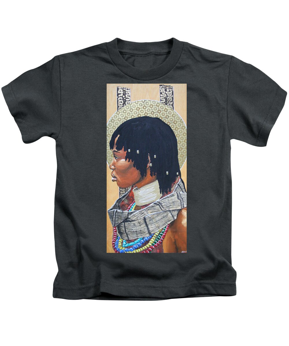 Black Kids T-Shirt featuring the mixed media Watch of Judgement by Edmund Royster