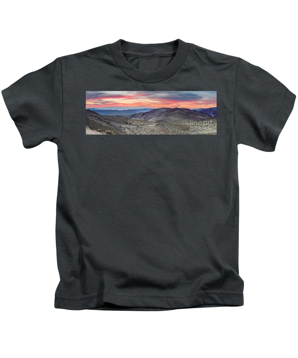 Death Valley Kids T-Shirt featuring the photograph Watching the Sunrise from Dante's View - Black Mountains Death Valley National Park California by Silvio Ligutti