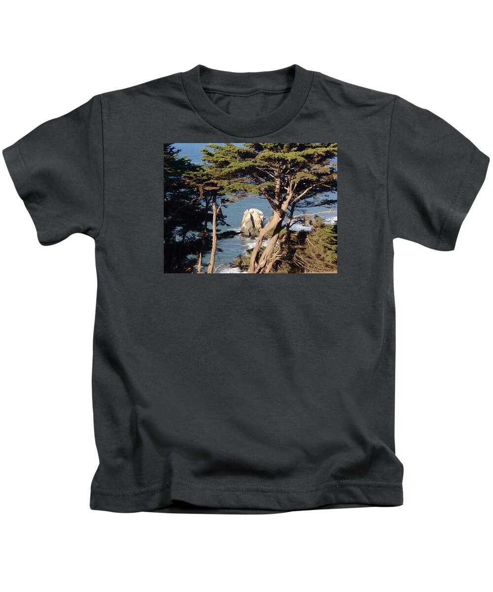  Kids T-Shirt featuring the photograph Water and Rock collide by Eric Austin