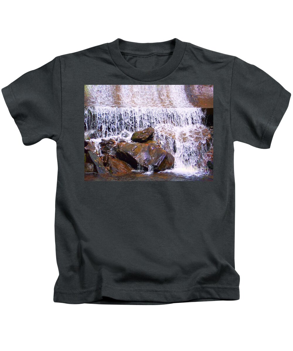Water Kids T-Shirt featuring the photograph Water Cascade by Roberta Byram