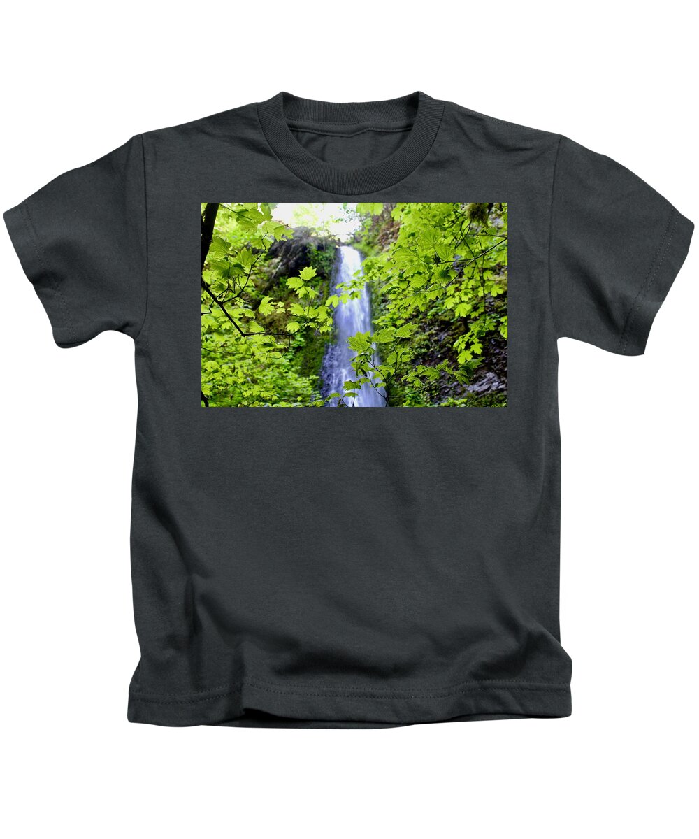 Waterfall Kids T-Shirt featuring the photograph Water Fall In The Trees by Brian Eberly