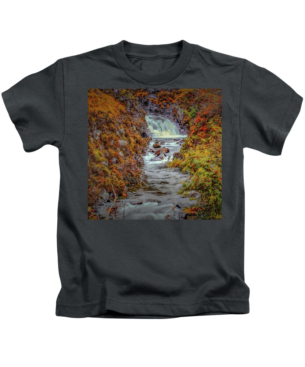 Waterfall Kids T-Shirt featuring the photograph Waterfall #g8 by Leif Sohlman