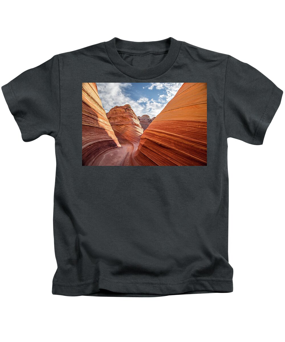 The Wave Kids T-Shirt featuring the photograph Wave by Wesley Aston