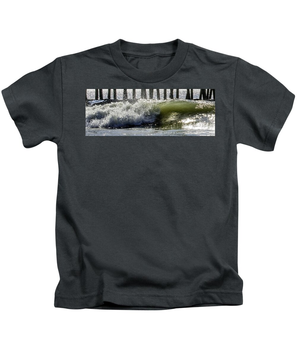 Beach Kids T-Shirt featuring the photograph Wave#7 by WAZgriffin Digital