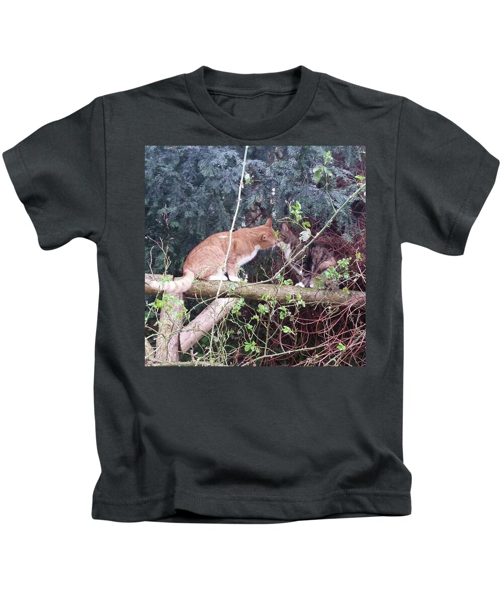 Cat Kids T-Shirt featuring the photograph Stolen Kisses by Rowena Tutty
