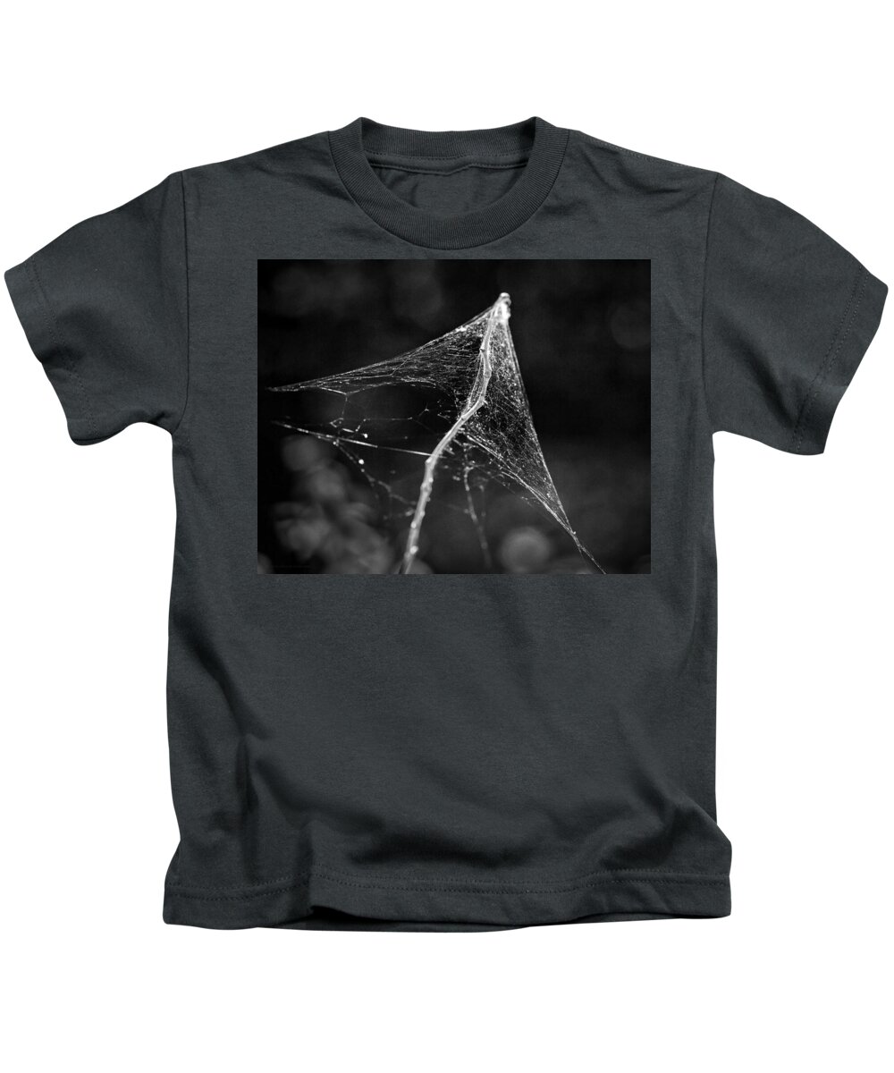 Abstract Kids T-Shirt featuring the photograph Web Tent bw by Denise Dube