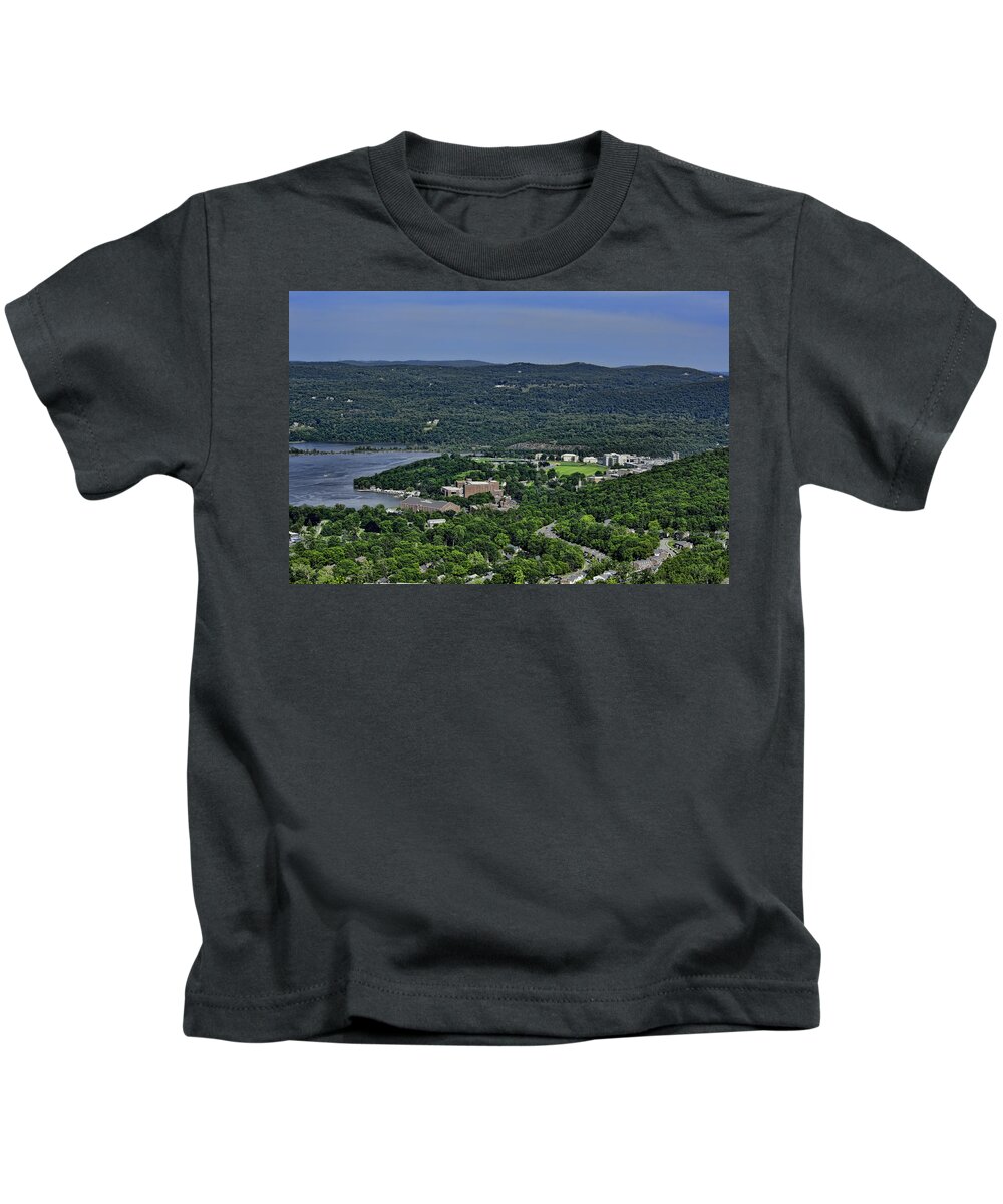 West Point Kids T-Shirt featuring the photograph West Point from Storm King Overlook by Dan McManus