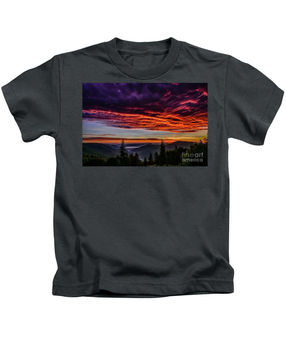 Sunrise Kids T-Shirt featuring the photograph West Virginia Highland Dawn by Thomas R Fletcher