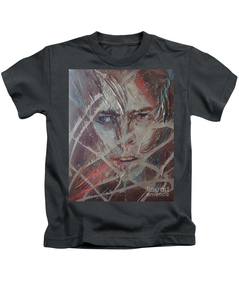 David Bowie Kids T-Shirt featuring the painting What's Your Name by Stuart Engel