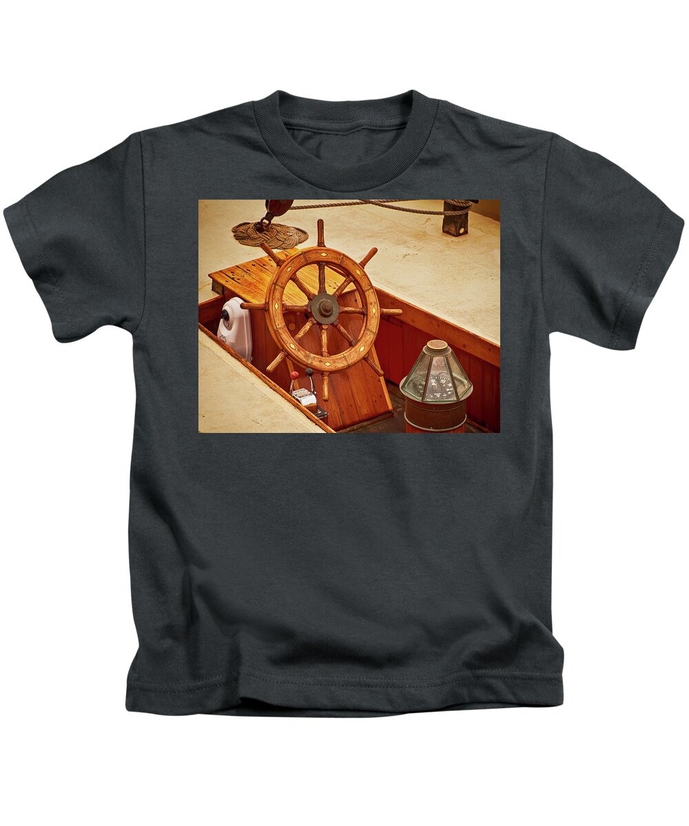 Wheel Kids T-Shirt featuring the photograph Wheel and Compass 2 by Mick Burkey