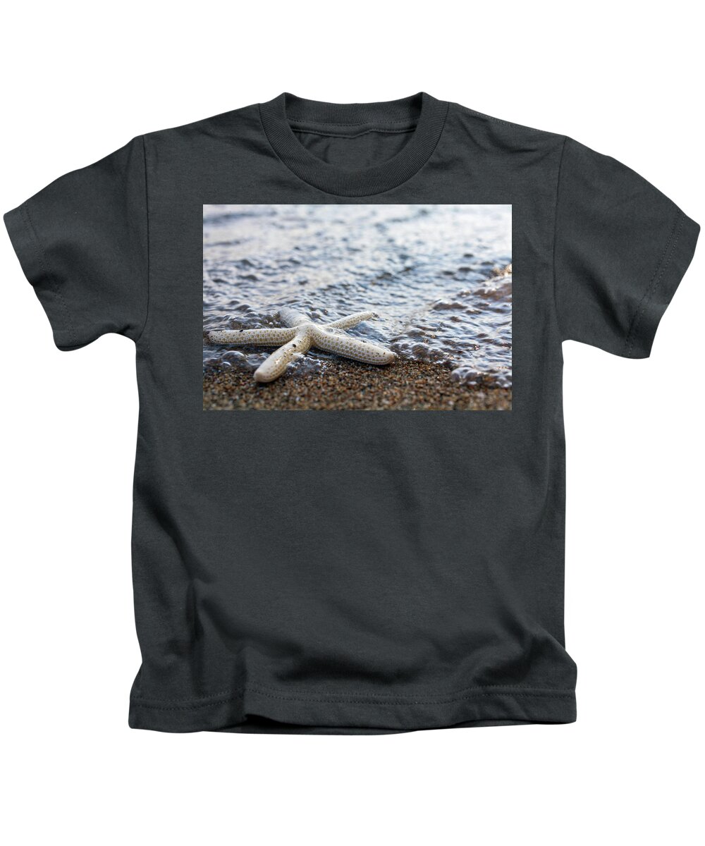 Starfish Kids T-Shirt featuring the photograph Where are you now I can hear footsteps I'm dreaming by April Bern
