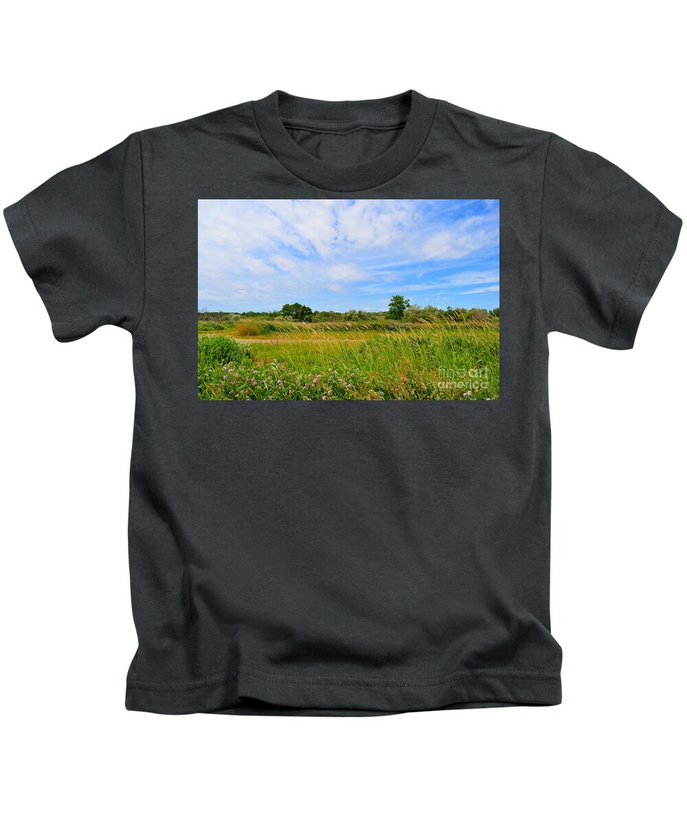 Landscape Kids T-Shirt featuring the photograph Where Birds Fly by Dani McEvoy