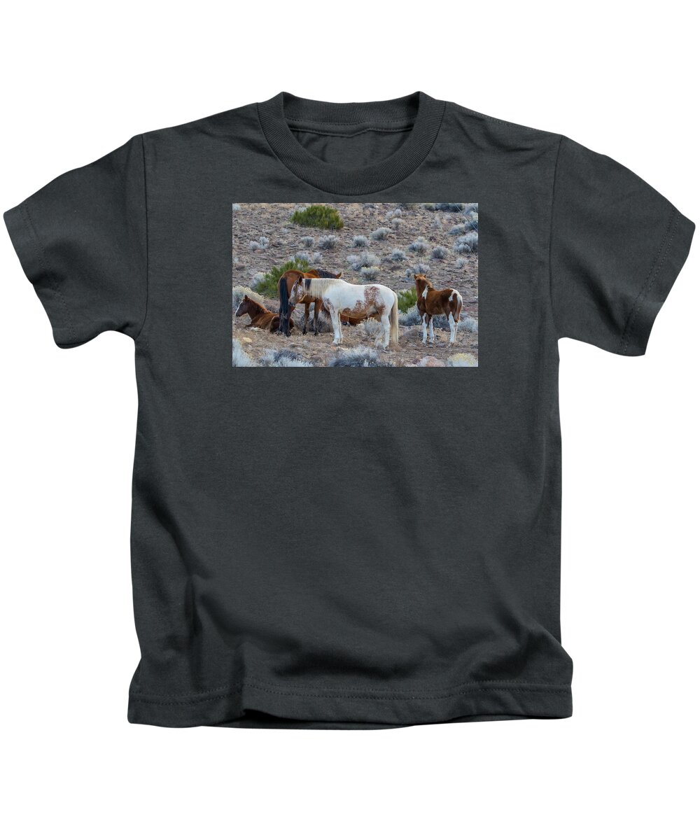 Landscape Kids T-Shirt featuring the photograph Wild Horses II by Marc Crumpler