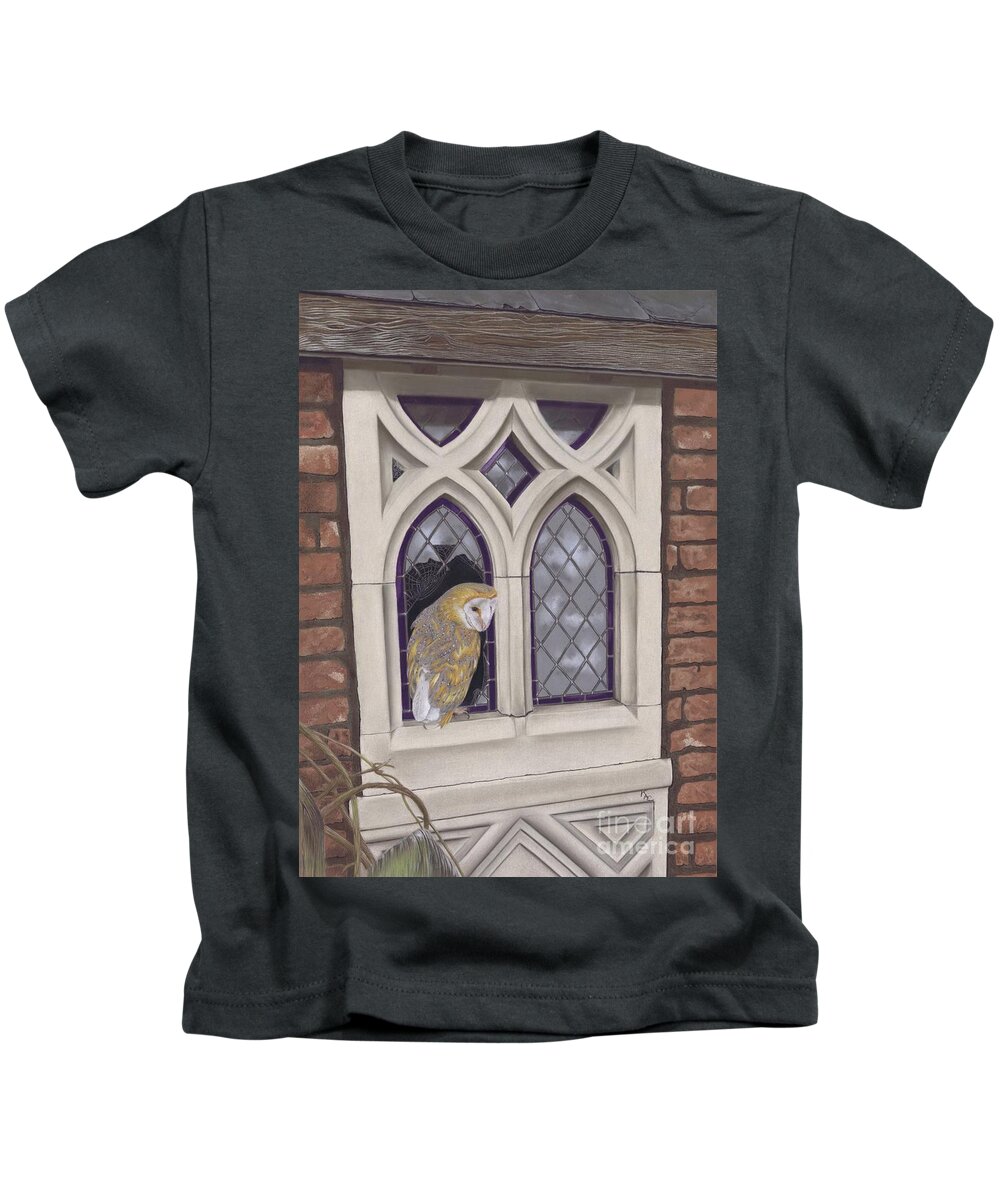 Owl Kids T-Shirt featuring the painting Window Shopping by Karie-ann Cooper