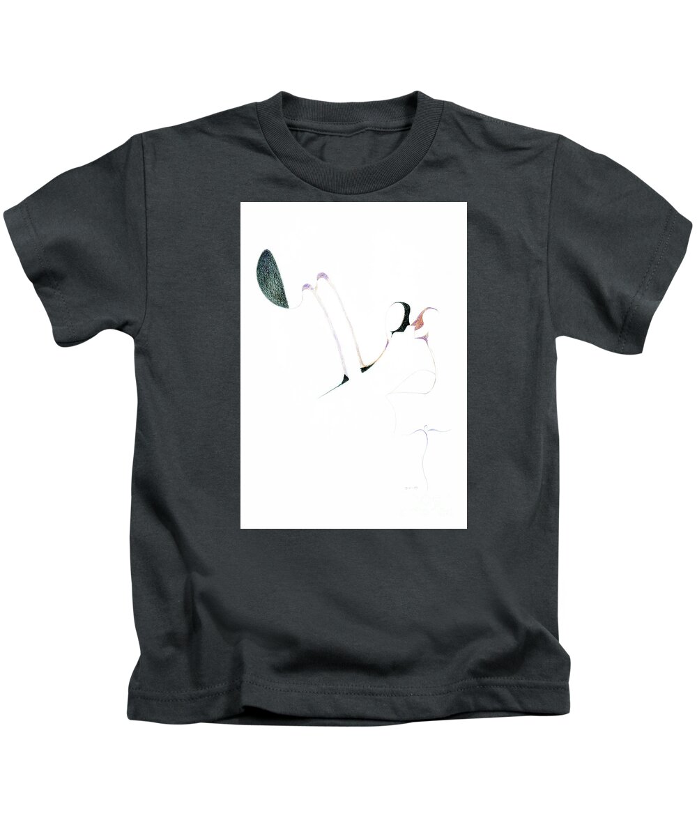  Kids T-Shirt featuring the drawing Wings by James Lanigan Thompson MFA