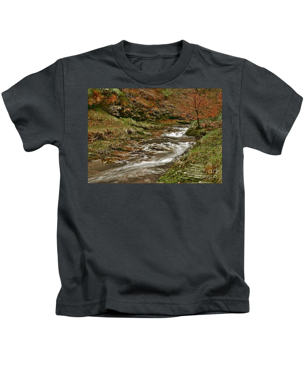Forest Stream Kids T-Shirt featuring the photograph Winter Forest Stream by Martyn Arnold