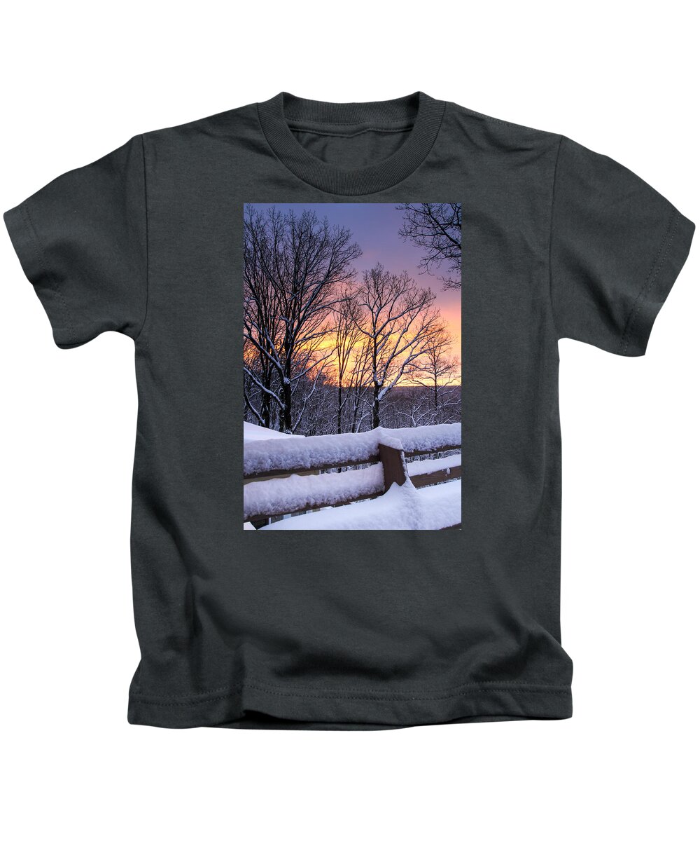 Signal Mountain Kids T-Shirt featuring the photograph Winter Morning by Tom and Pat Cory
