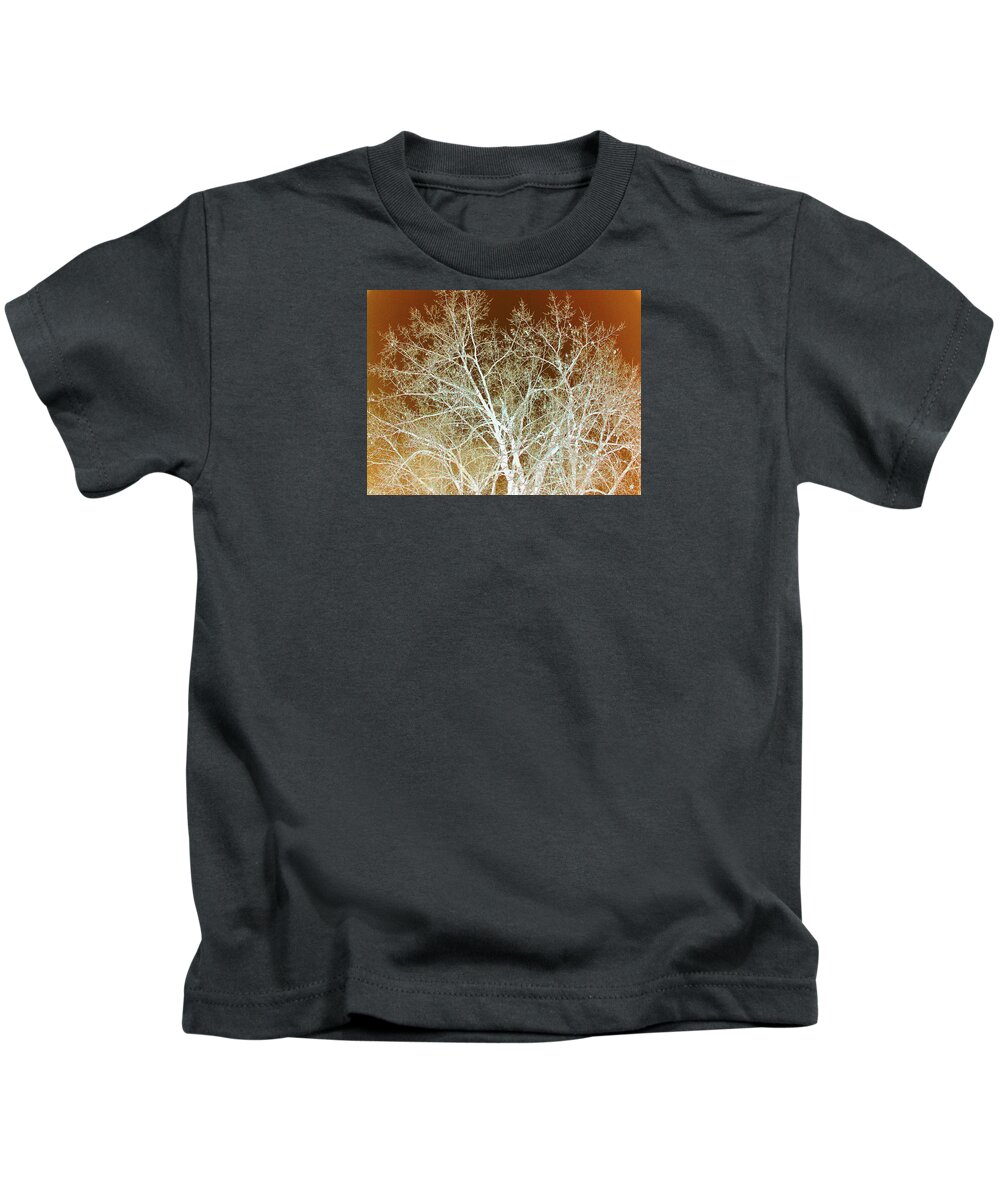 Cottonwoods Kids T-Shirt featuring the photograph Winter's Dance by Cris Fulton
