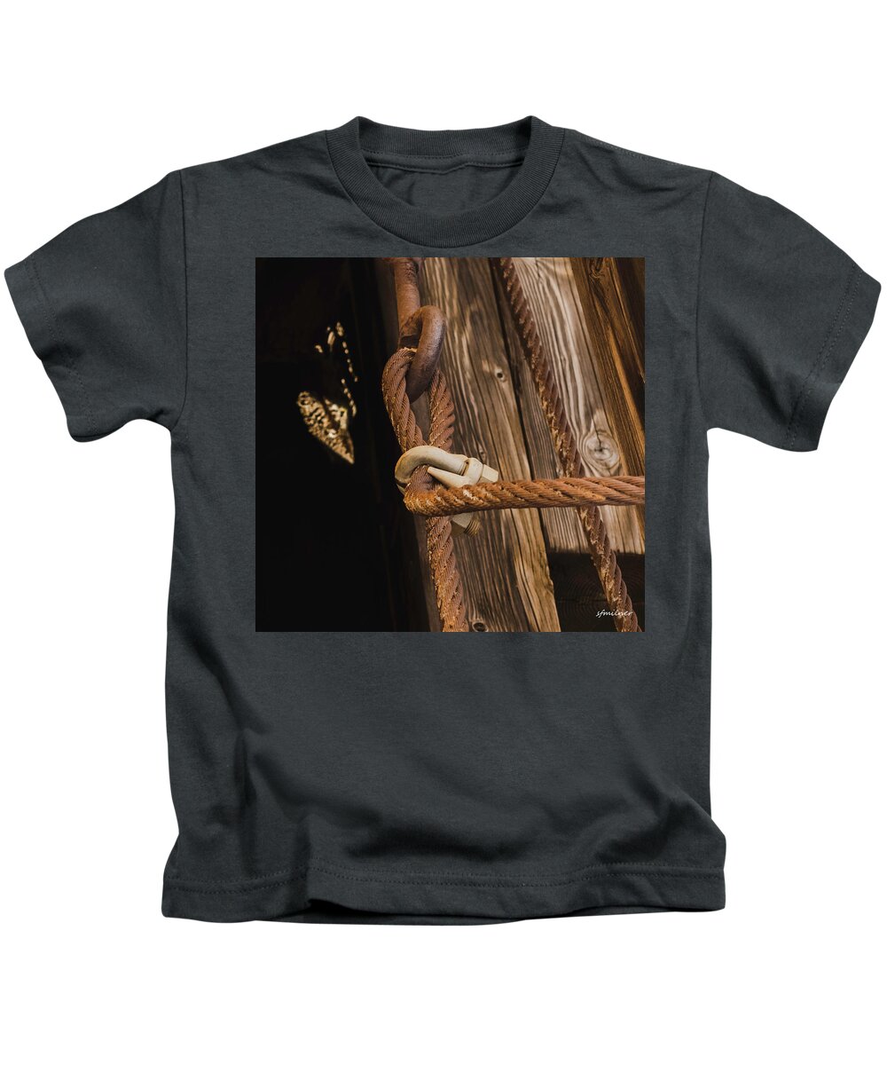 Wire Rope Kids T-Shirt featuring the photograph Wire Rope by Steven Milner