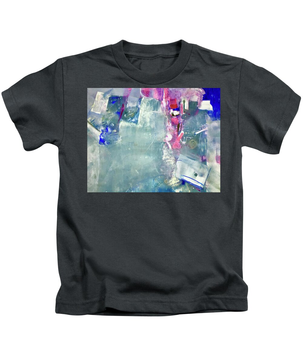 Blue Kids T-Shirt featuring the painting Worthless Coin by Carole Johnson