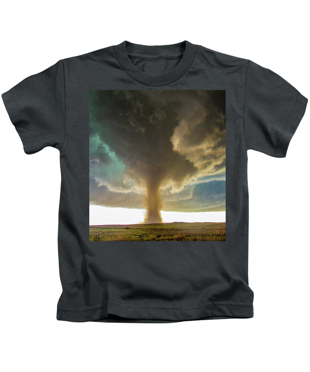 Nebraskasc Kids T-Shirt featuring the photograph Wray Colorado Tornado 079 by NebraskaSC