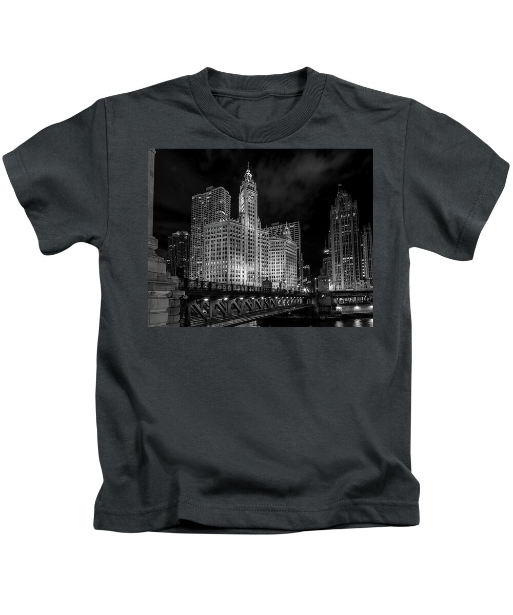 Chicago Kids T-Shirt featuring the photograph Wrigley at Night by Mike Burgquist