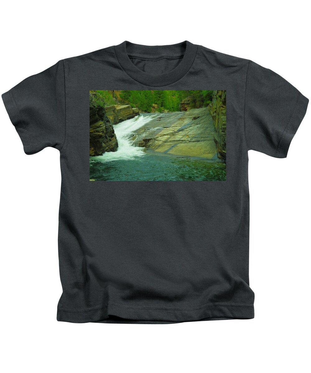 Waterfalls Kids T-Shirt featuring the photograph Yak Falls  by Jeff Swan