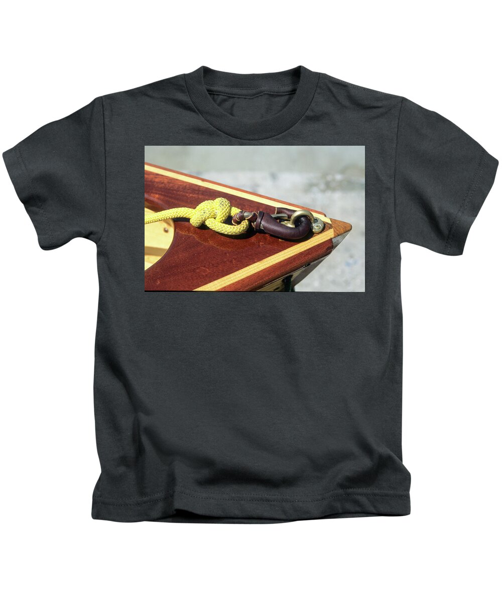 Sailboat Kids T-Shirt featuring the photograph Yellow line by David Shuler