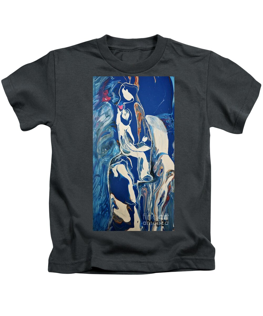 Faceless Art Kids T-Shirt featuring the painting You Hold My Heart by Deborah Nell