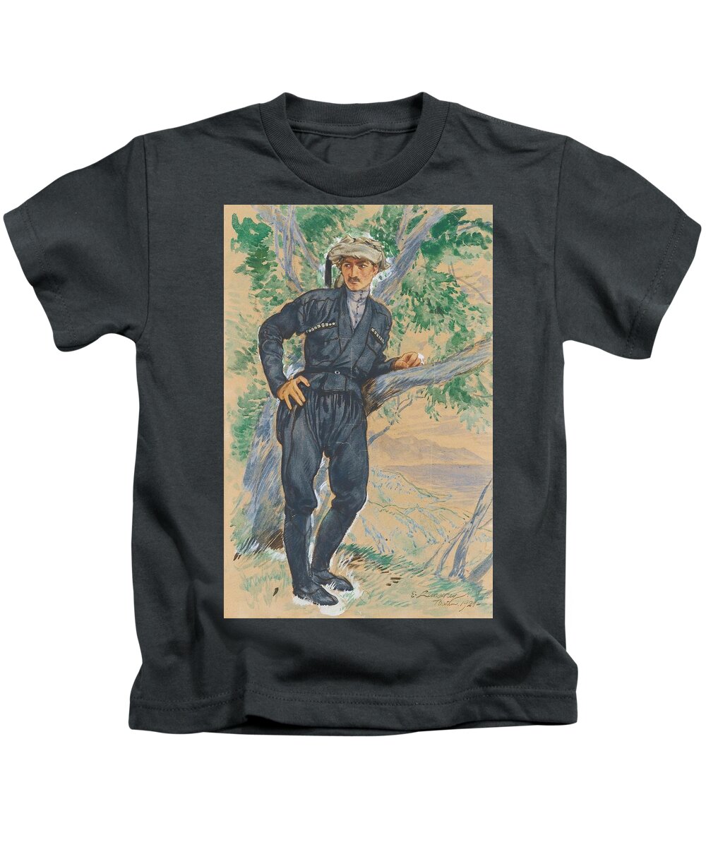 Yevgeni Lanceray Kids T-Shirt featuring the painting Young Georgian by MotionAge Designs