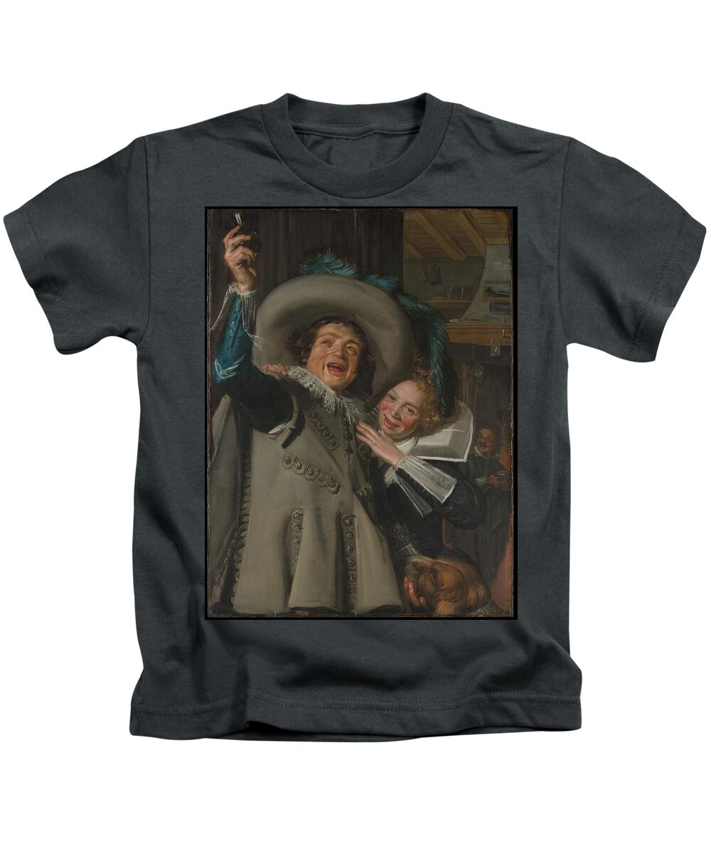 Young Man And Woman In An Inn Kids T-Shirt featuring the painting Young Man and Woman in an Inn by MotionAge Designs