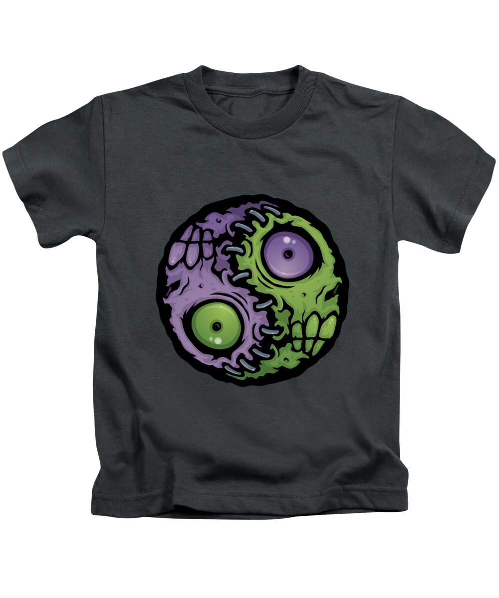Zombie Kids T-Shirt featuring the digital art Zombie Yin-Yang by John Schwegel