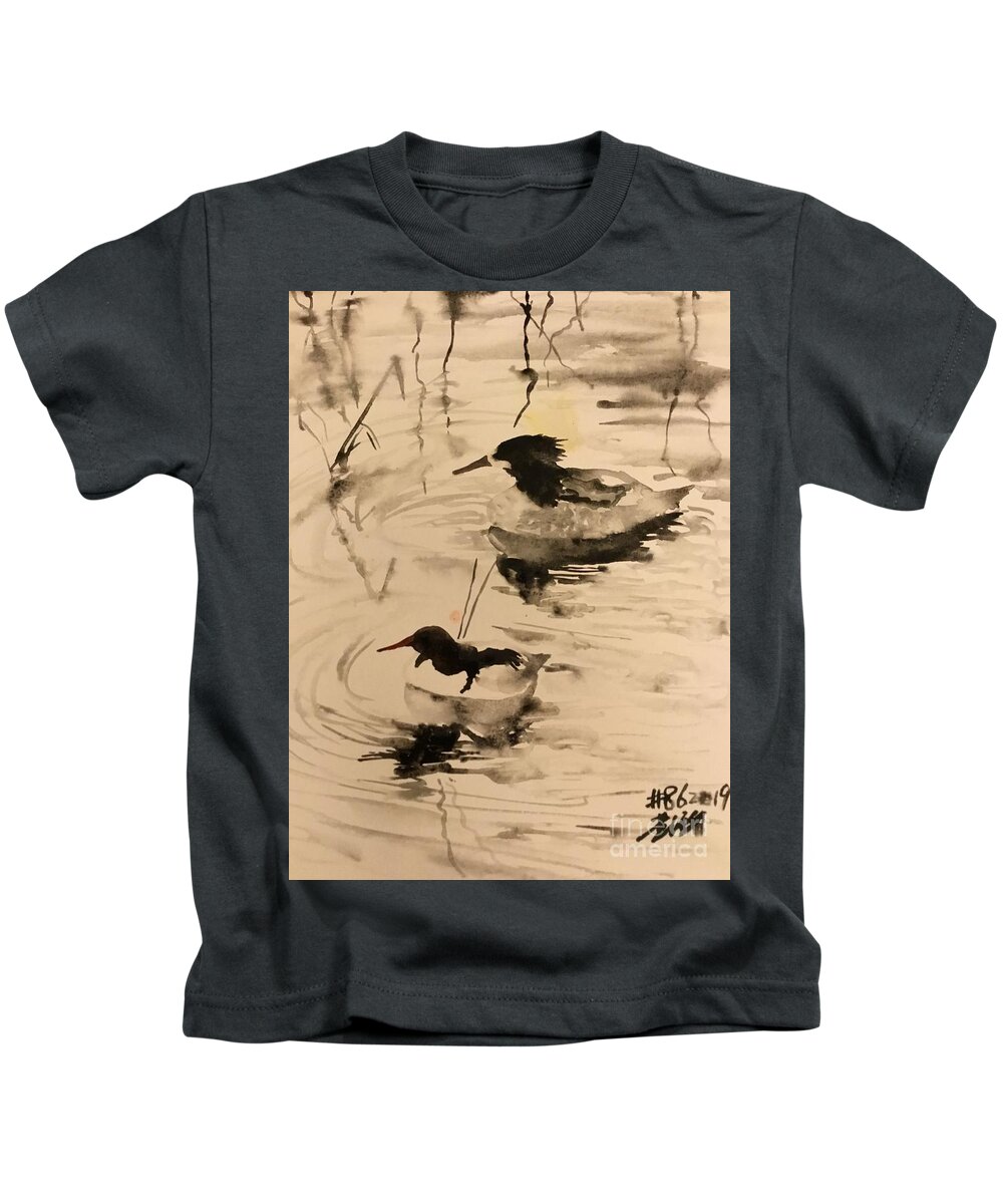#842019 Kids T-Shirt featuring the painting #842019 #1 by Han in Huang wong