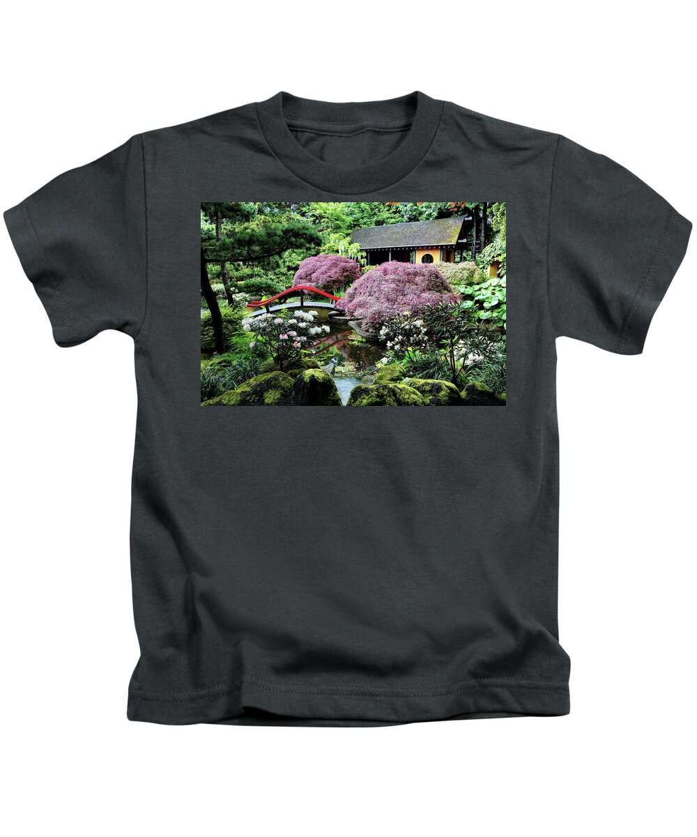 Alex Lyubar Kids T-Shirt featuring the photograph Fragment of Tilford Gardens Park #2 by Alex Lyubar