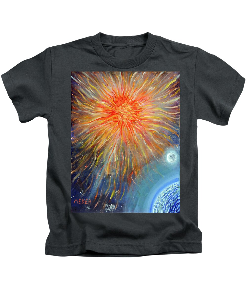 Sun Kids T-Shirt featuring the painting Good Morning #1 by Medea Ioseliani