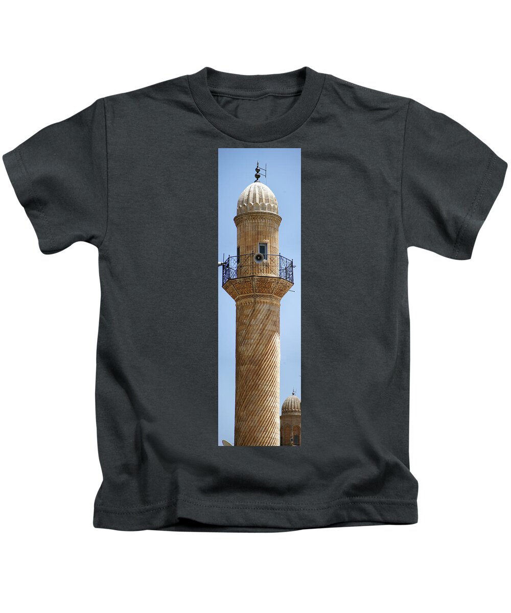 Mosque Kids T-Shirt featuring the photograph Minaret of Ulu Cami mosque #1 by Steve Estvanik