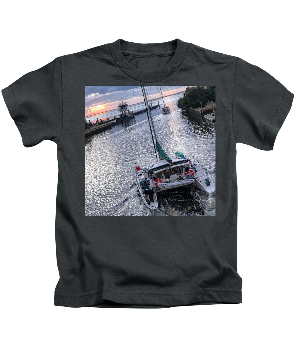 Sail Kids T-Shirt featuring the photograph Sailing Away #1 by Elizabeth Harllee