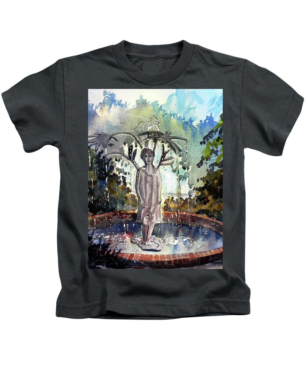 Glenn Marshall Artist Kids T-Shirt featuring the painting Why Does it always Rain on Me #1 by Glenn Marshall