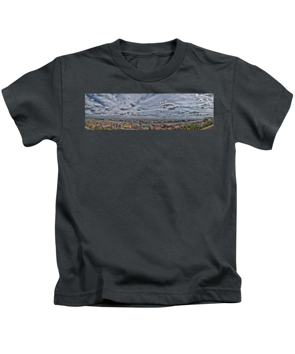 Danube Kids T-Shirt featuring the photograph Danube View in Budapest #11 by Vivida Photo PC