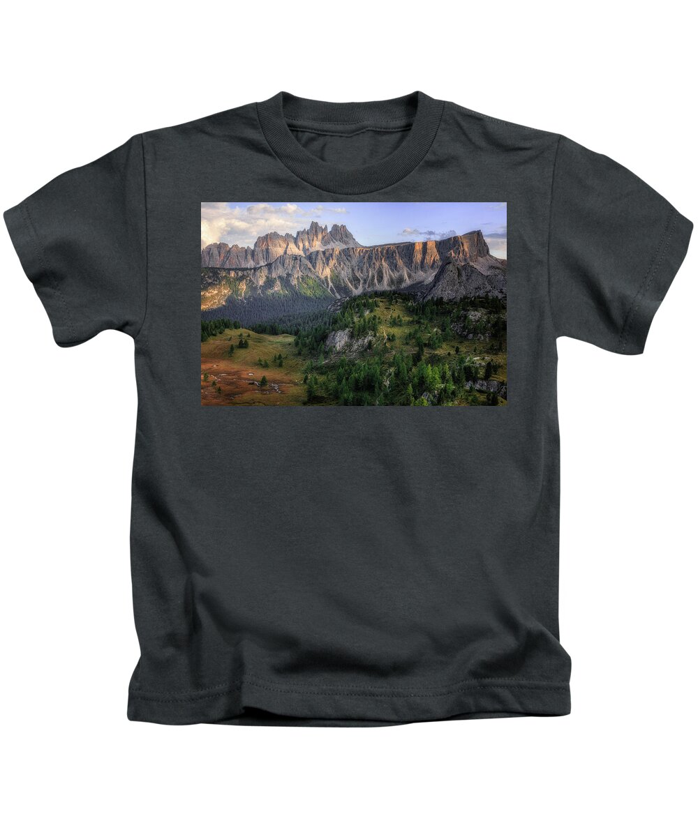 Cinque Torri Kids T-Shirt featuring the photograph Cinque Torri, Dolomites - Italy #17 by Joana Kruse
