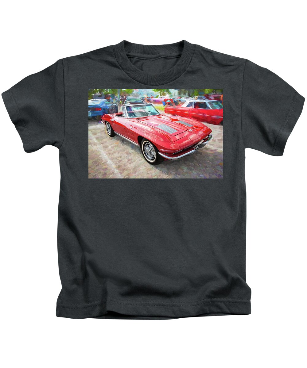 1963 Chevy Kids T-Shirt featuring the photograph 1963 Chevy C2 Corvette Convertible A101 by Rich Franco