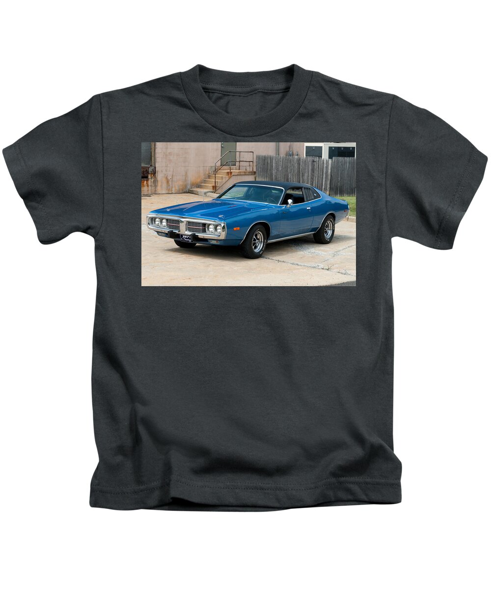 73 Charger Kids T-Shirt featuring the photograph 1973 Charger 440 by Anthony Sacco