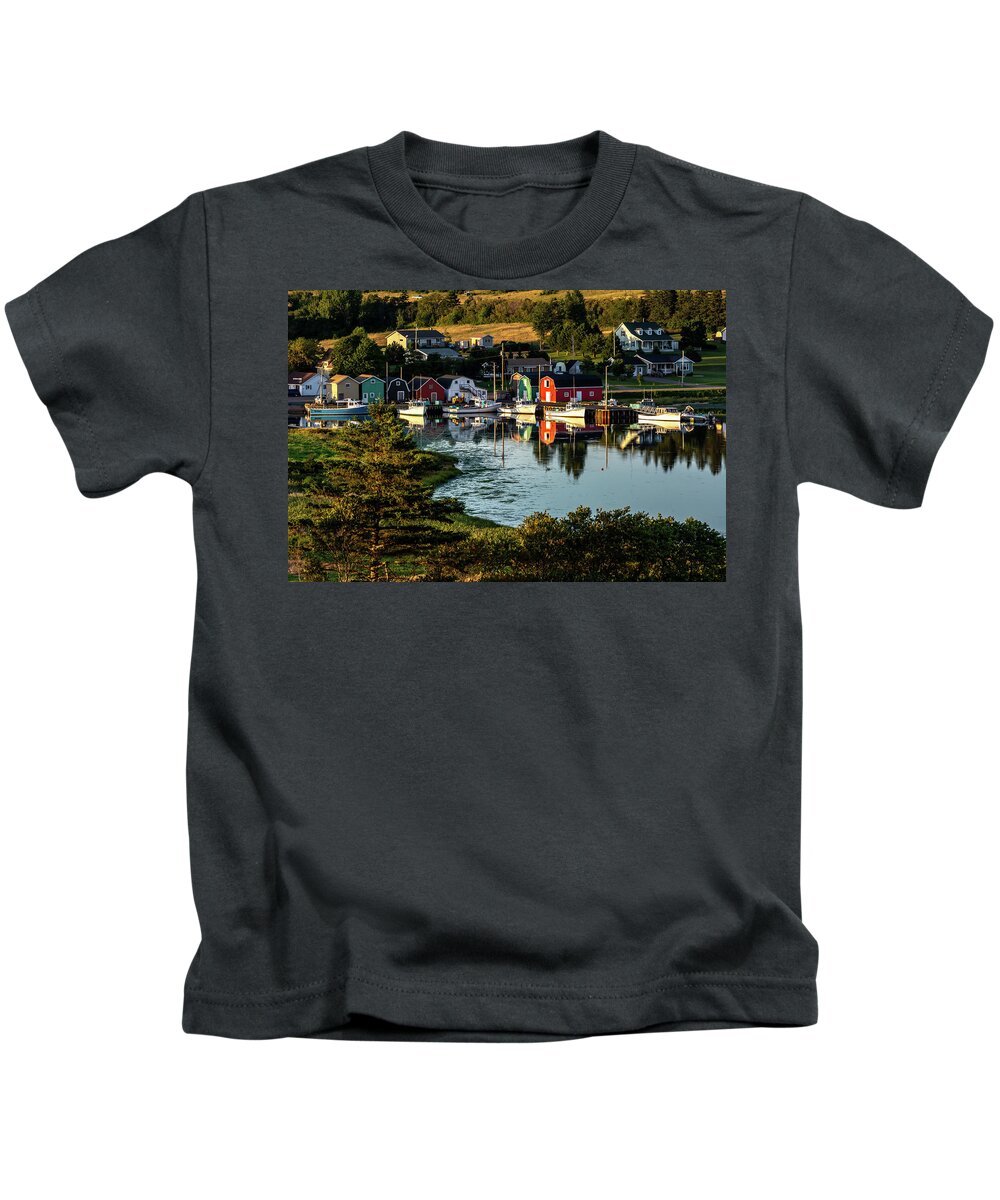 Pei Kids T-Shirt featuring the photograph French River Harbour #1 by Douglas Wielfaert