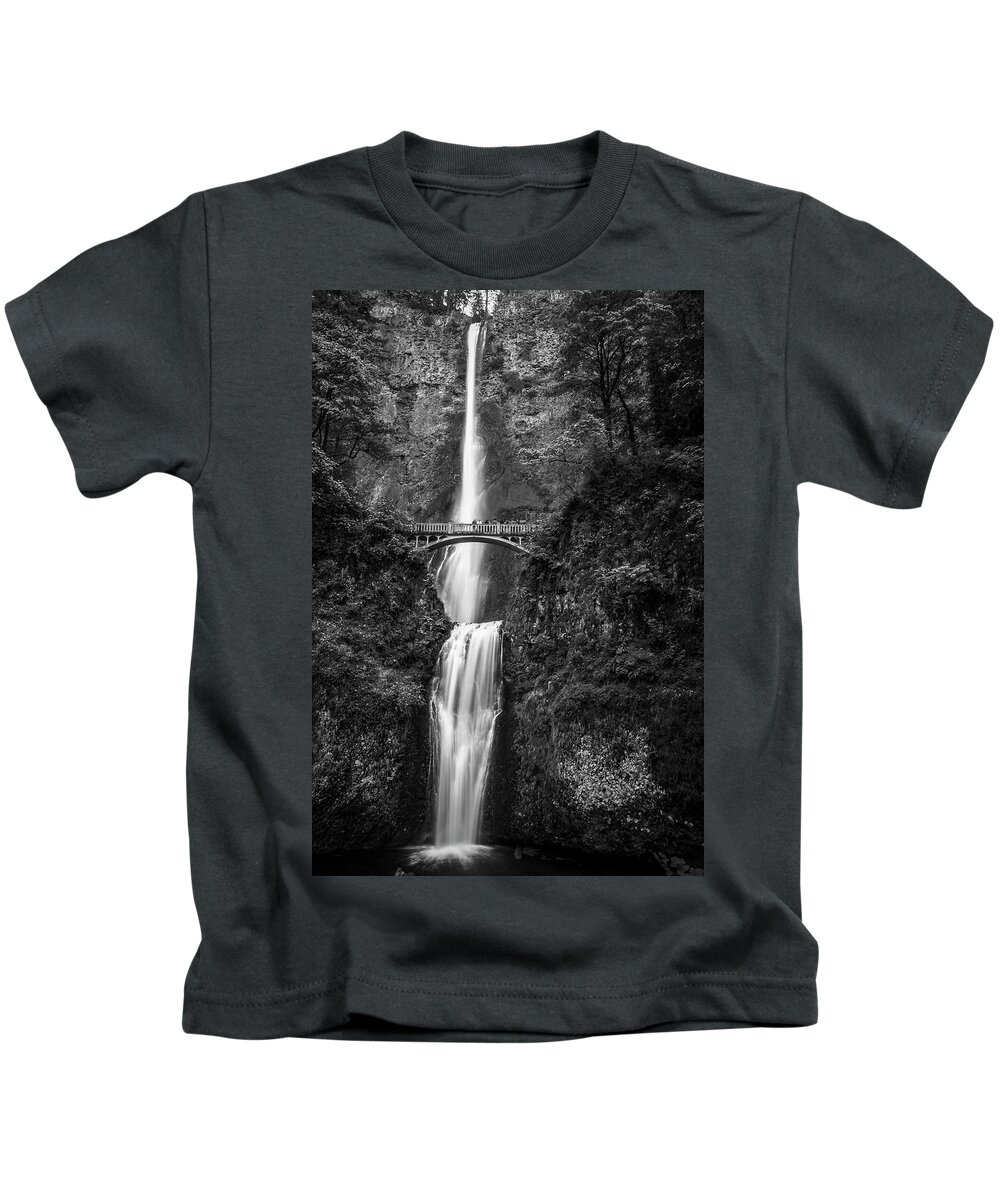 Columbia River Gorge Kids T-Shirt featuring the photograph Multmanah Falls #2 by Donald Pash